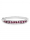 14k White Gold Ruby Bangle Bracelet