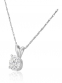 14K WHITE GOLD SOLITAIRE PENDANT NECKLACE