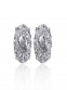 14K WHITE GOLD CLUSTER STUD EARRINGS