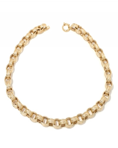 14K Yellow Gold Basketweave & Bead