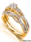 Annello 14k Gold  TDW Diamond Braided  Ring