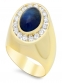 Diamond and 7 3/5ct TGW Sapphire Ring