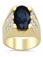 TDW Diamond and Oval Blue Sapphire Ring