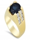 TDW Diamond and Oval Blue Sapphire Ring